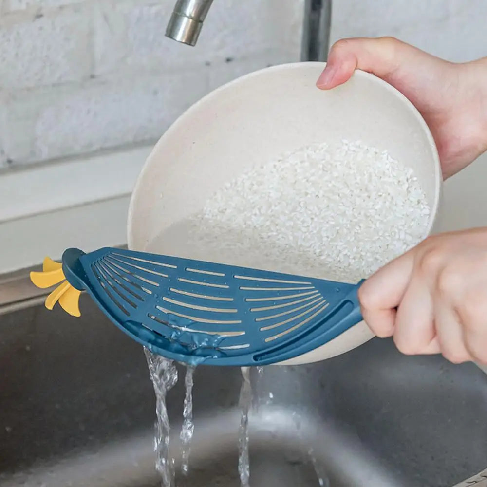 New Pot Strainer Plastic Crescent Pan Strainer With Handle Silicone For Water Filters Rice, Fruit Pasta Colander Kitchen Gadgets